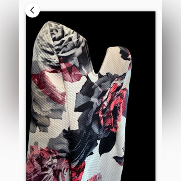 STRAPPY ROSE HALTER DRESS WITH - Red- Pink/ Gray/Black W/ White Backing - Picture 2 of 13